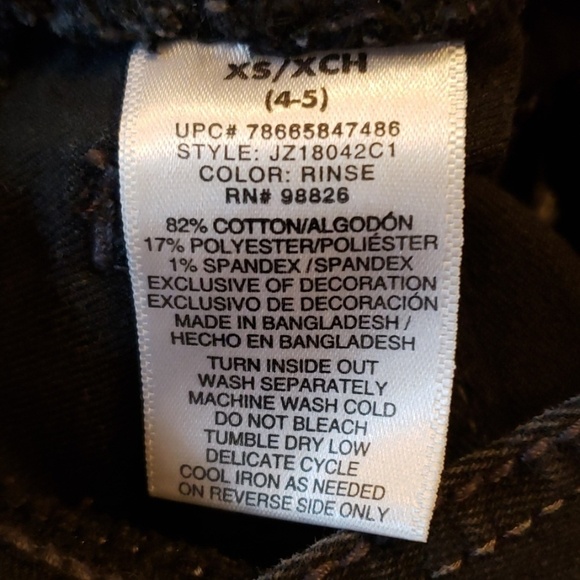 Jordache Bling Distressed Overalls 4-5 Stretch EUC - Picture 8 of 9